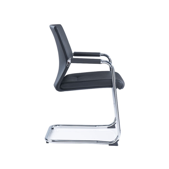 CH-319 Leather Visitors Chair Black